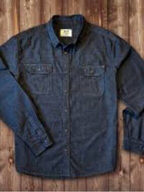 Wilson Lane Men’s Shirt Pearl Snap Chambray Western Size Medium